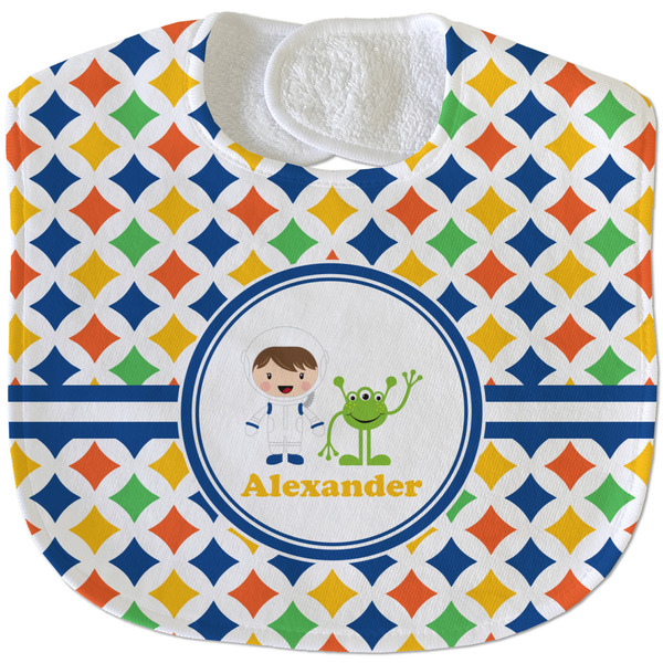 Boy's Astronaut New Baby Bib - Closed and Folded
