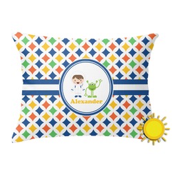 Boy's Astronaut Outdoor Throw Pillow (Rectangular) (Personalized)