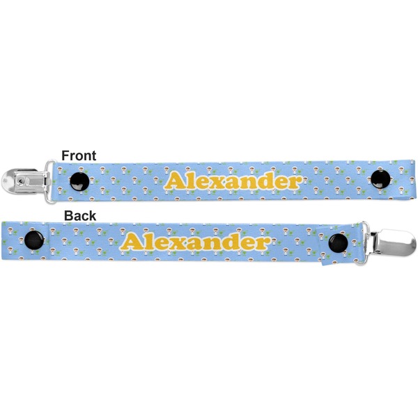 Boy's Astronaut Pacifier Clip - Front and Back