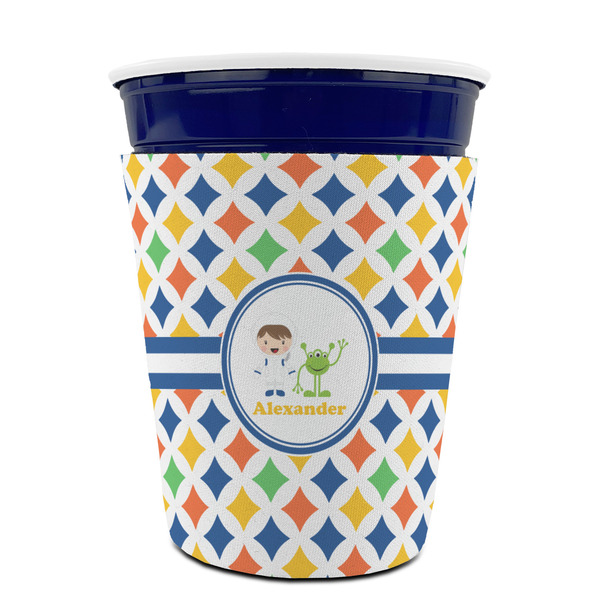 Boy's Astronaut Party Cup Sleeves - without bottom - FRONT (on cup)