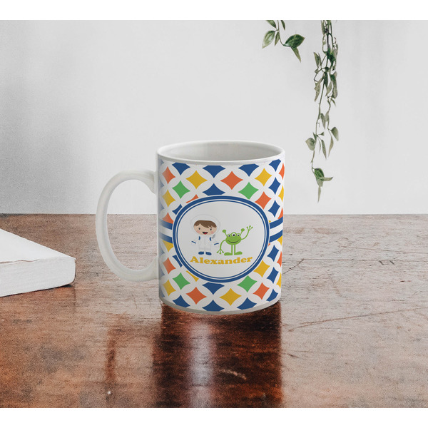 Boy's Astronaut Personalized Coffee Mug - Lifestyle