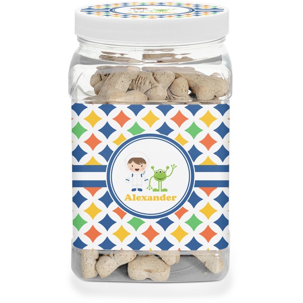 Custom Boy's Astronaut Dog Treat Jar (Personalized)