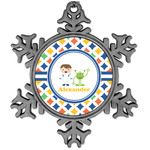 Boy's Astronaut Vintage Snowflake Ornament (Personalized)