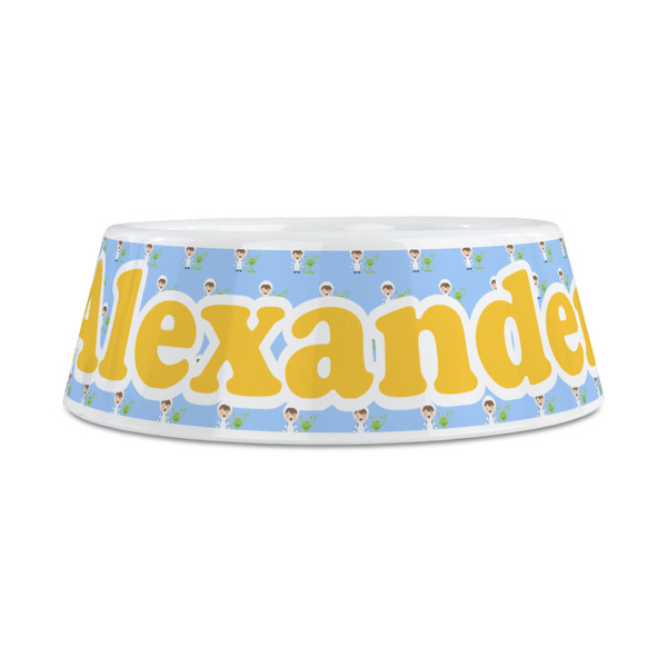 Boy's Astronaut Plastic Dog Bowls - Medium - FRONT