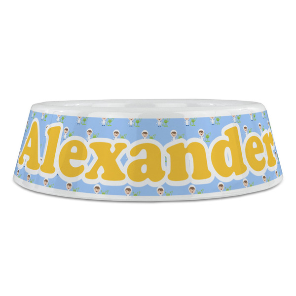 Boy's Astronaut Plastic Pet Bowls - Large - FRONT