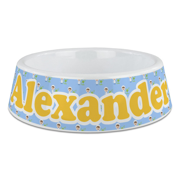 Custom Boy's Astronaut Plastic Dog Bowl - Large (Personalized)