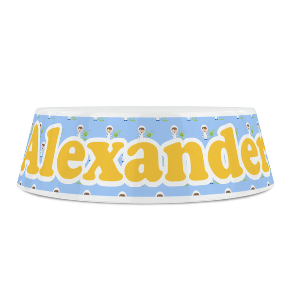 Boy's Astronaut Plastic Pet Bowls - Small - FRONT