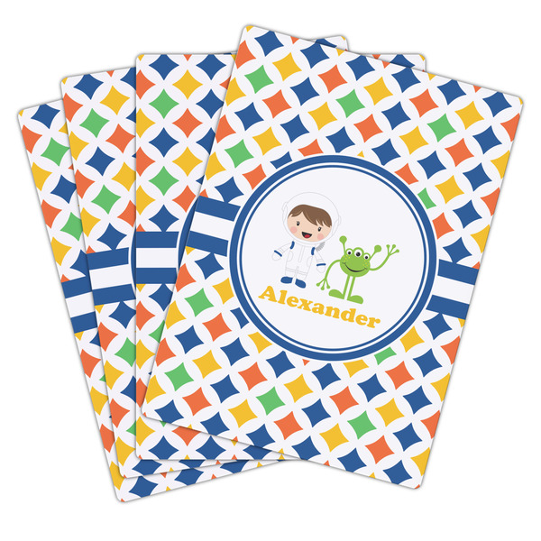 Boy's Astronaut Playing Cards - Hand Back View