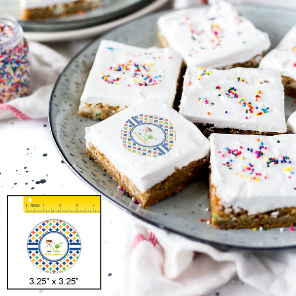 Boy's Astronaut Printed Icing Circle - Large - In Context