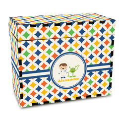 Boy's Astronaut Wood Recipe Box - Full Color Print (Personalized)