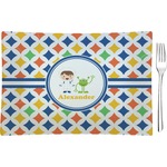 Boy's Astronaut Rectangular Glass Appetizer / Dessert Plate - Single or Set (Personalized)