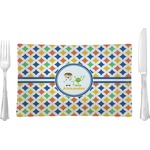 Boy's Astronaut Rectangular Glass Lunch / Dinner Plate - Single or Set (Personalized)