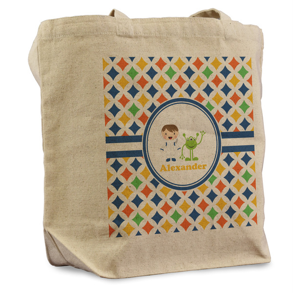 Custom Boy's Astronaut Reusable Cotton Grocery Bag (Personalized)