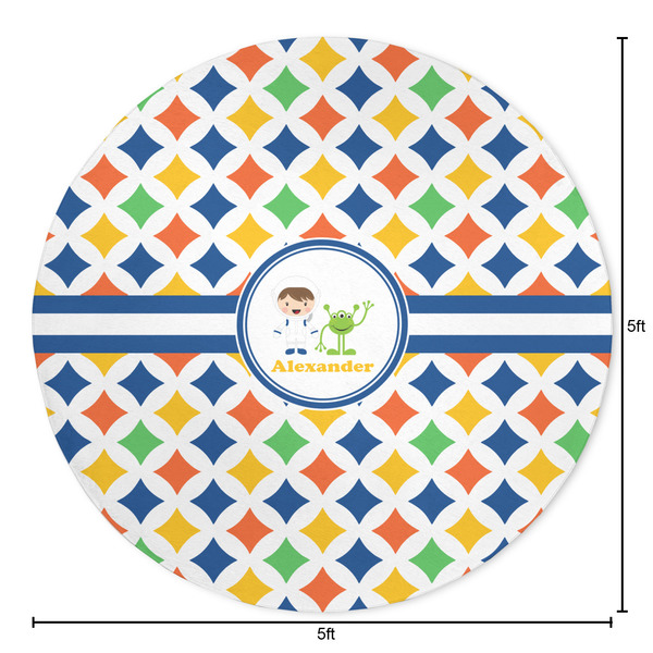 Boy's Astronaut Round Area Rug - Size