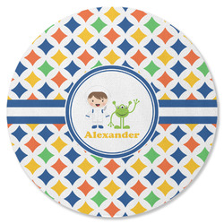 Boy's Astronaut Round Rubber Backed Coaster (Personalized)