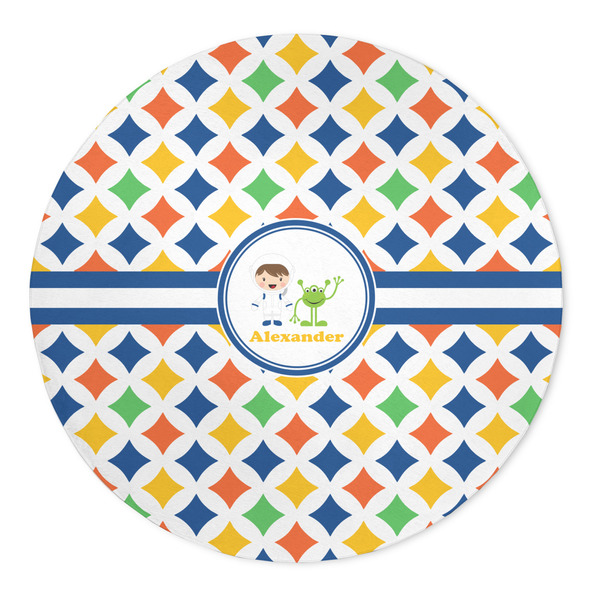 Custom Boy's Astronaut 5' Round Indoor Area Rug (Personalized)