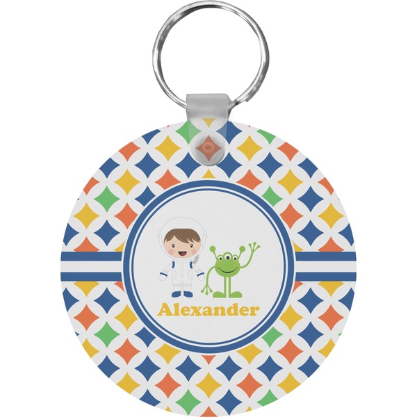 Boy's Astronaut Round Keychain (Personalized)