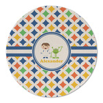 Boy's Astronaut Round Linen Placemat - Single Sided (Personalized)