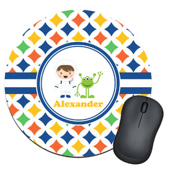 Boy's Astronaut Round Mouse Pad (Personalized)