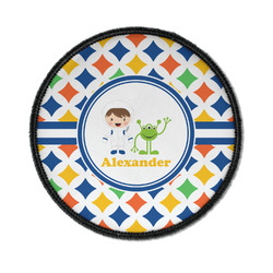 Boy's Astronaut Iron On Round Patch w/ Name or Text