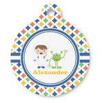 Boy's Astronaut Round Pet ID Tag (Personalized)