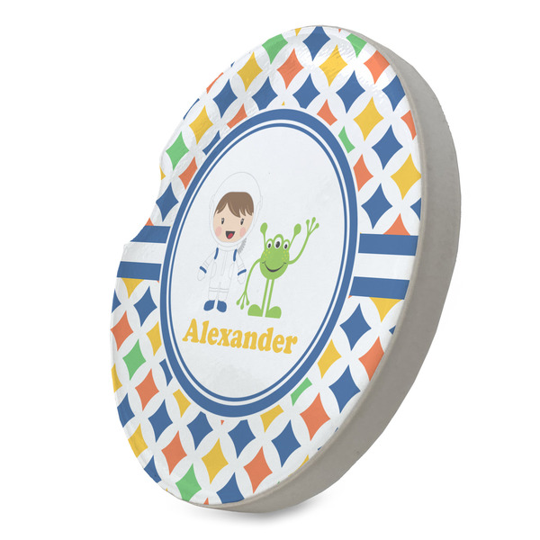 Boy's Astronaut Sandstone Car Coaster - STANDING ANGLE