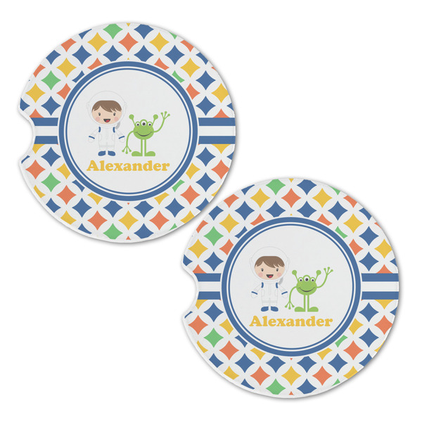 Boy's Astronaut Sandstone Car Coasters - Set of 2
