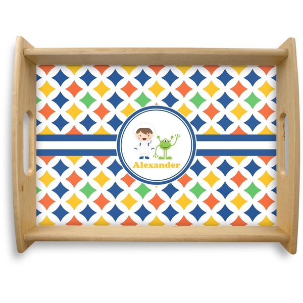 Custom Boy's Astronaut Natural Wooden Tray - Large (Personalized)