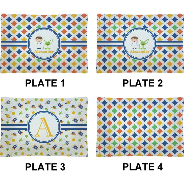 Boy's Astronaut Set of Rectangular Appetizer / Dessert Plates (Approval)