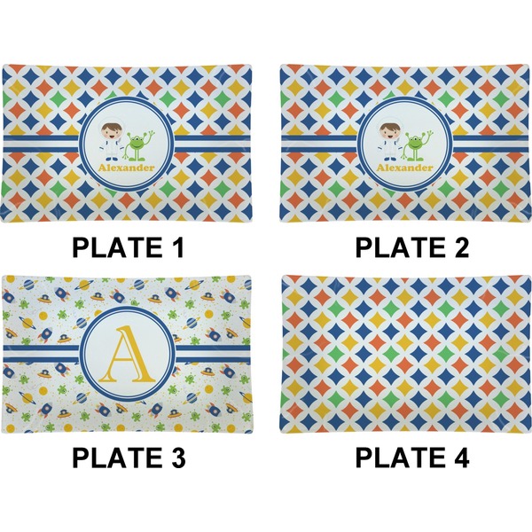 Boy's Astronaut Set of Rectangular Dinner Plates (Approval)