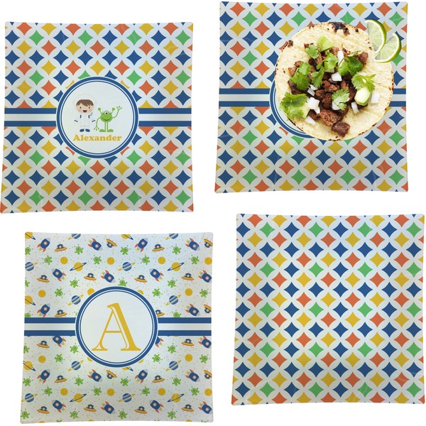 Boy's Astronaut Set of Square Dinner Plates