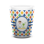 Boy's Astronaut Ceramic Shot Glass - 1.5 oz - White - Set of 4 (Personalized)