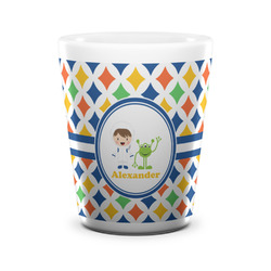 Boy's Astronaut Ceramic Shot Glass - 1.5 oz - White - Set of 4 (Personalized)