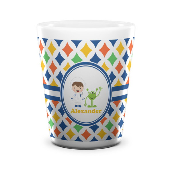 Custom Boy's Astronaut Ceramic Shot Glass - 1.5 oz - White - Set of 4 (Personalized)