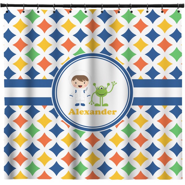 Custom Boy's Astronaut Shower Curtain - Custom Size (Personalized)