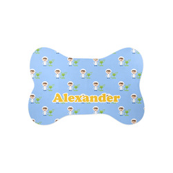 Boy's Astronaut Bone Shaped Dog Food Mat (Small) (Personalized)