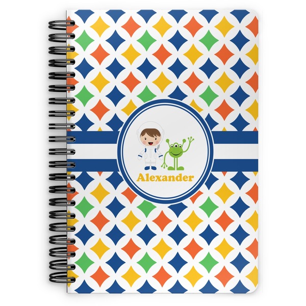 Custom Boy's Astronaut Spiral Notebook - 7x10 w/ Name or Text