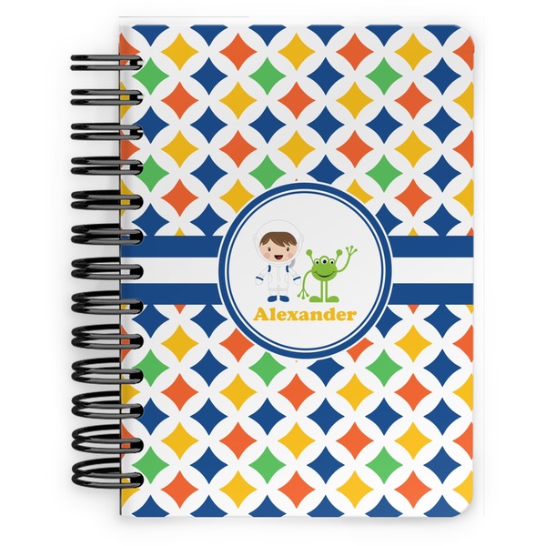 Custom Boy's Astronaut Spiral Notebook - 5x7 w/ Name or Text