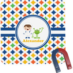Boy's Astronaut Square Fridge Magnet (Personalized)
