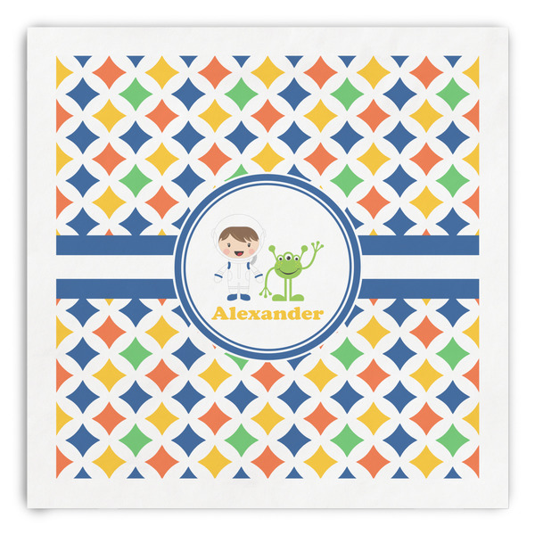 Custom Boy's Astronaut Paper Dinner Napkins (Personalized)