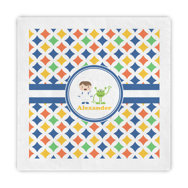 Custom Boy's Astronaut Standard Decorative Napkins (Personalized)