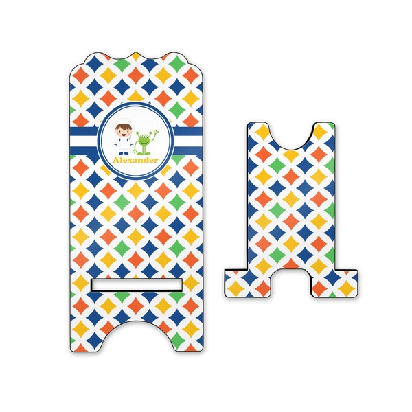 Boy's Astronaut Stylized Phone Stand - Front & Back - Small