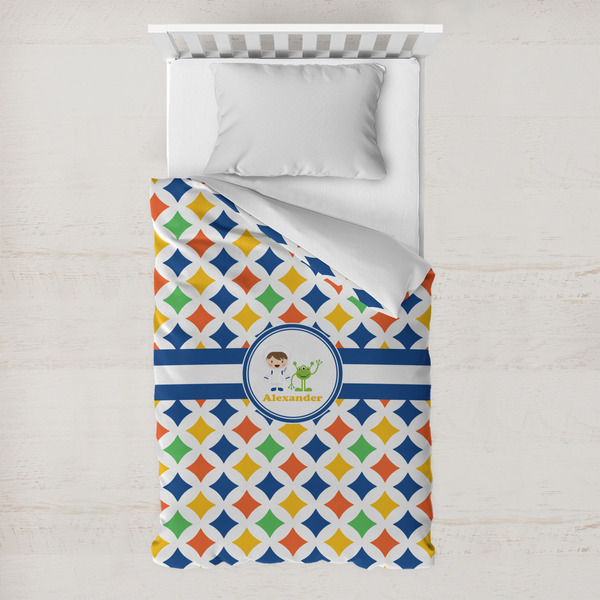 Custom Boy's Astronaut Toddler Duvet Cover w/ Name or Text