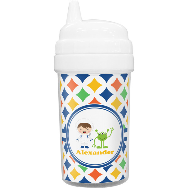Custom Boy's Astronaut Toddler Sippy Cup (Personalized)