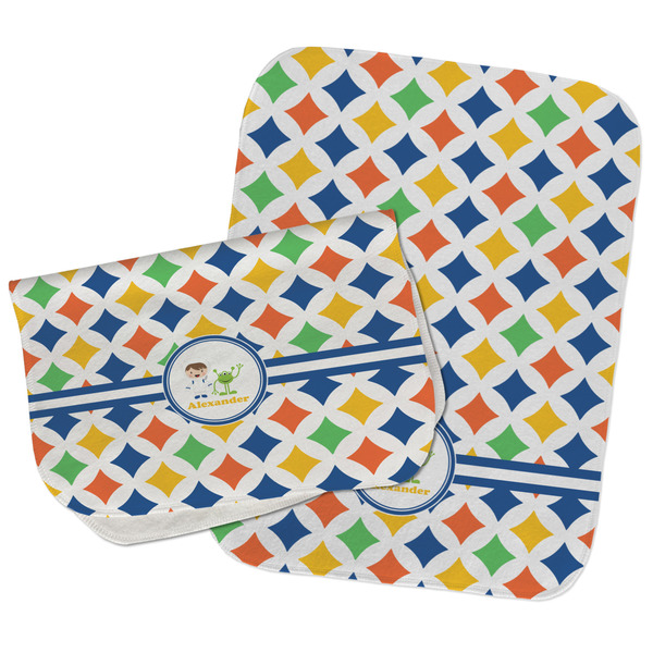 Custom Boy's Astronaut Burp Cloths - Fleece - Set of 2 w/ Name or Text