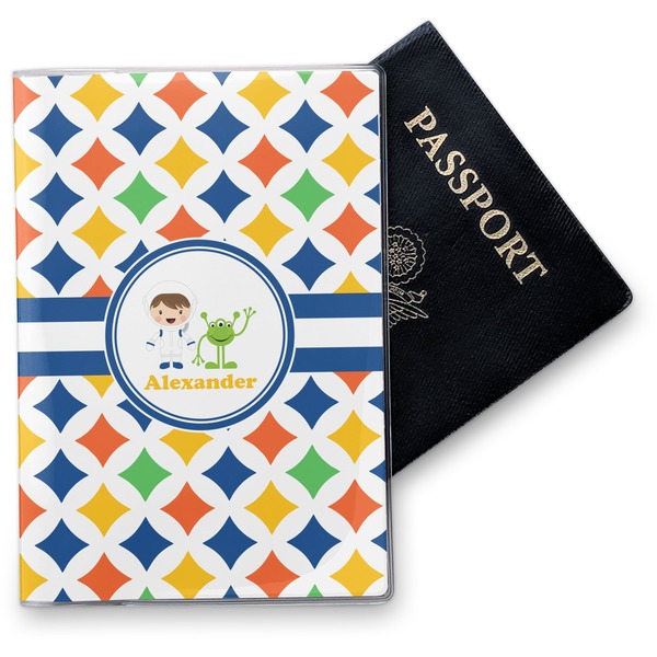 Custom Boy's Astronaut Vinyl Passport Holder (Personalized)