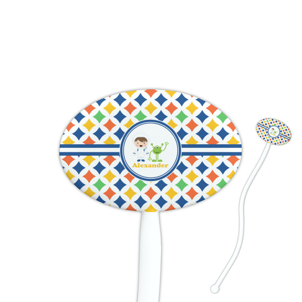 Custom Boy's Astronaut Oval Plastic Stir Sticks (Personalized)