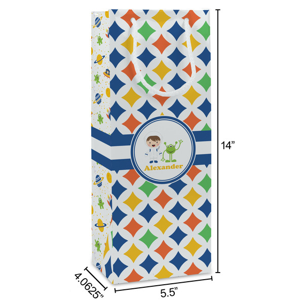 Boy's Astronaut Wine Gift Bag - Dimensions