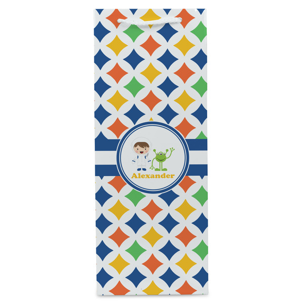 Boy's Astronaut Wine Gift Bag - Gloss - Front