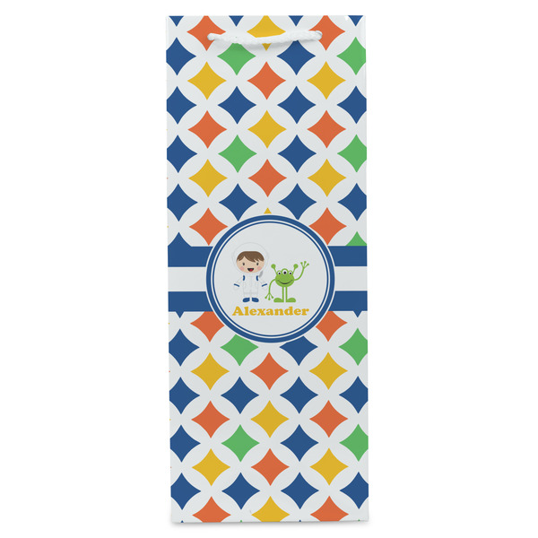 Boy's Astronaut Wine Gift Bag - Matte - Front